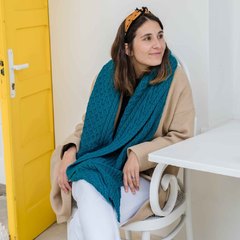 La Millou波蘭 Merino羊毛針織圍巾(40x180cm)｜美麗諾軍藍